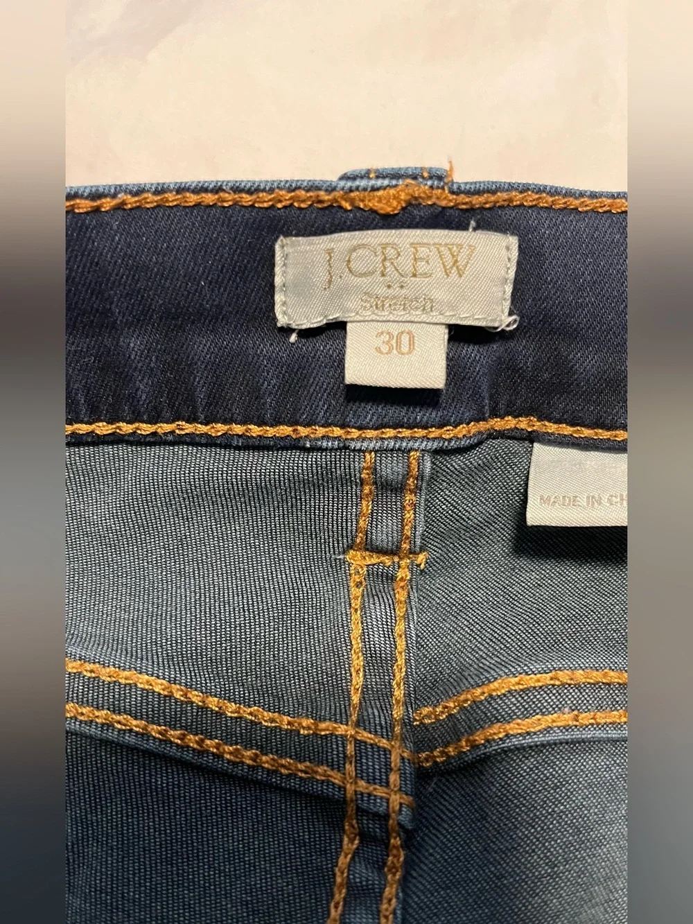 Women’s J. CREW STRETCH Dark Blue Mid- Rise Skinny  Denim Jeans Size 30 - Picture 8 of 14